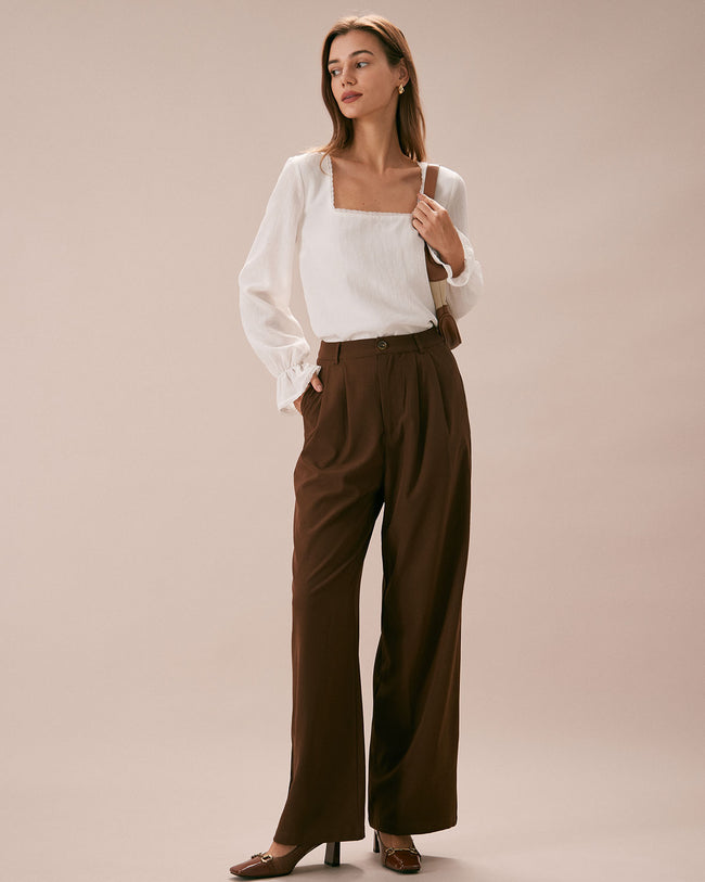 Womens Casual Long Sleeve Crop Tops Loose Wide Leg Pants Suit Bohemian  Style Set | eBay